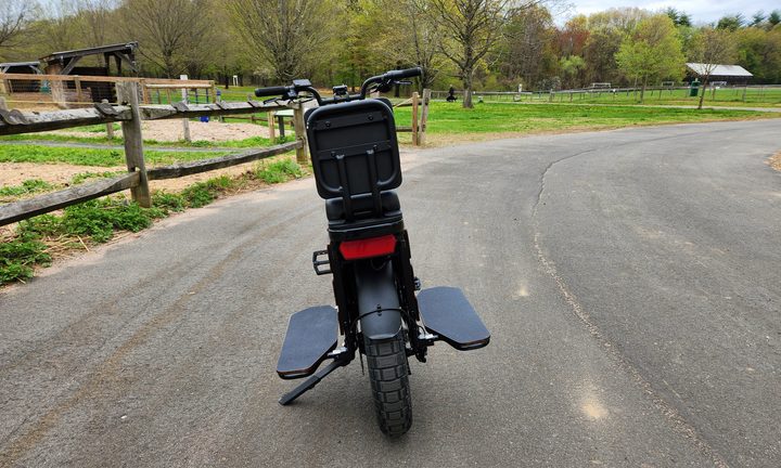 The Pedego Cargo's large tail light with brake light and integrated turn signs.