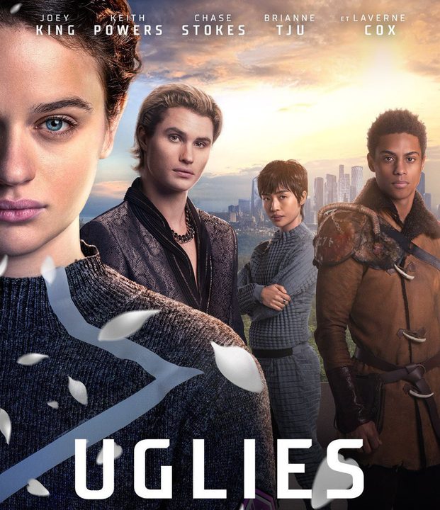 Four teens stand on the poster for Uglies.