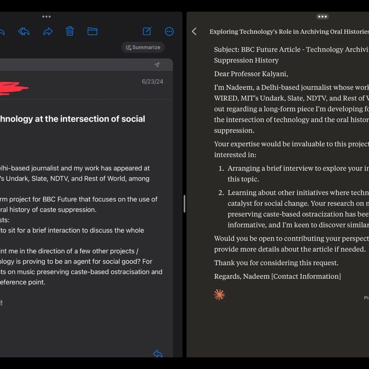Apple Intelligence Writing Tools compared to Claude.