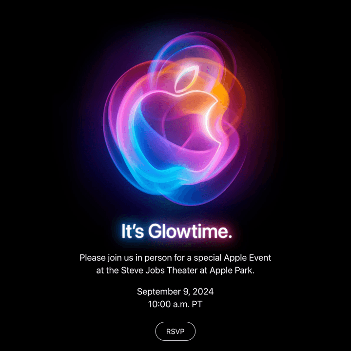 Official invitation for Apple's iPhone 16 event.