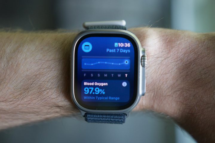 The Vitals app running on the Apple Watch Ultra 2.