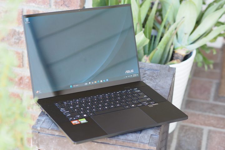 Asus ProArt P16 front angled view showing display and keyboard.