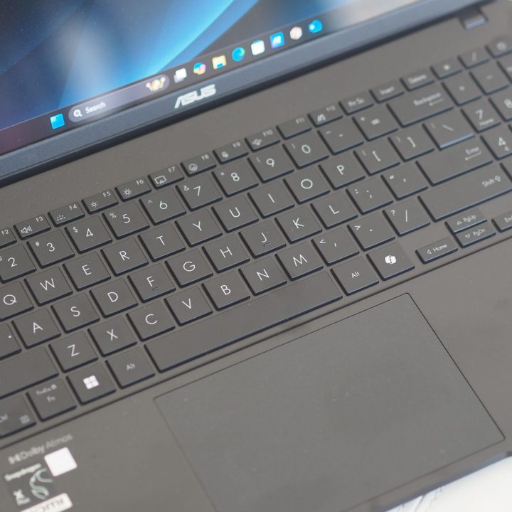 Asus Vivobook S 15 top down view showing keyboard.