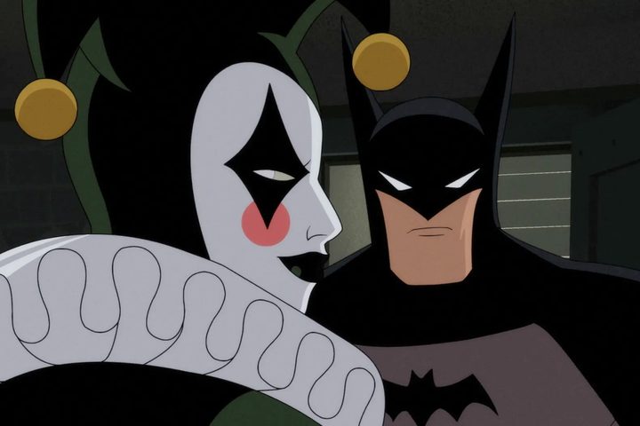Batman faces Harley Quinn in Batman: Caped Crusader.