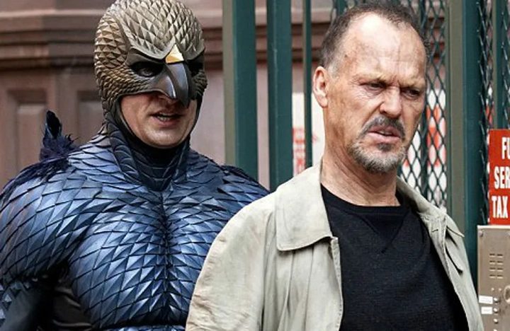 Benjamin Kanes and Michael Keaton in Birdman.