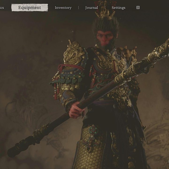 The image shows a menu where the player has the Jingubang weapon equipped.