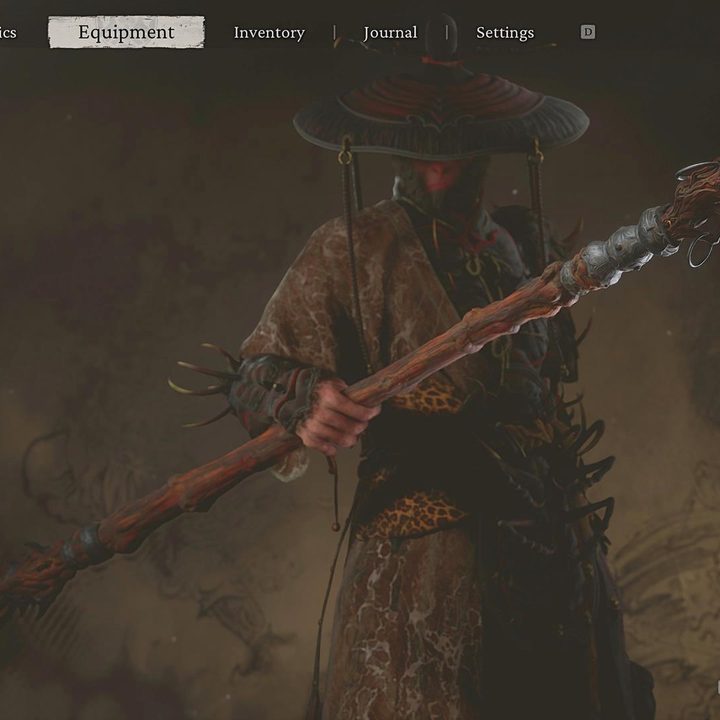 The image shows a menu where the player has the Visionary Centipede Staff weapon equipped.