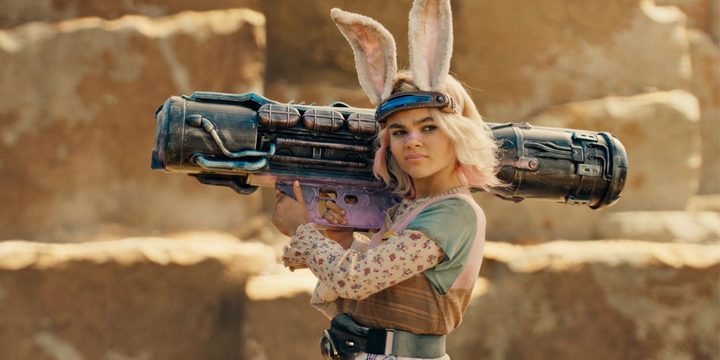 Tiny Tina holds a bazooka in Borderlands.