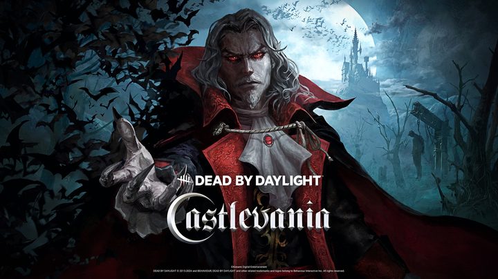The Dark Lord in Dracula holding out his hand. HIs castle can be seen in the background.