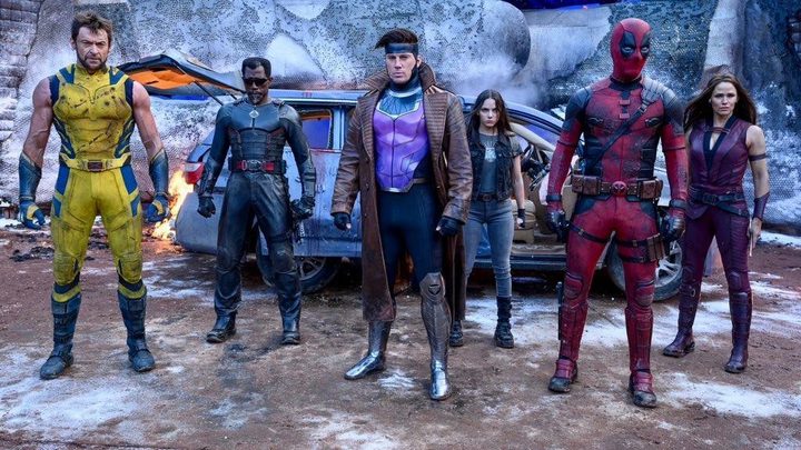 6 people stand together in "Deadpool & Wolverine."