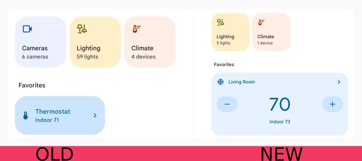 Google Home app changes.