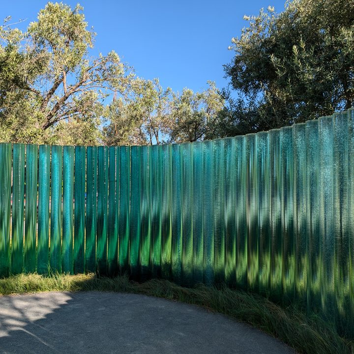 Glass sculpture at Apple Park Visitor Center.