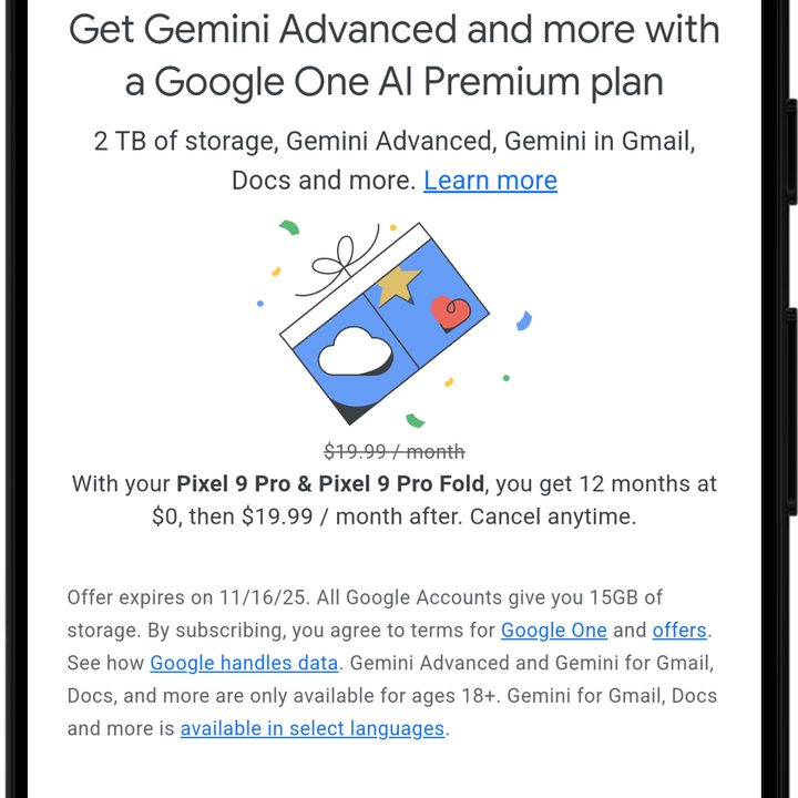 Signing up for Gemini Advanced in the Gemini app.