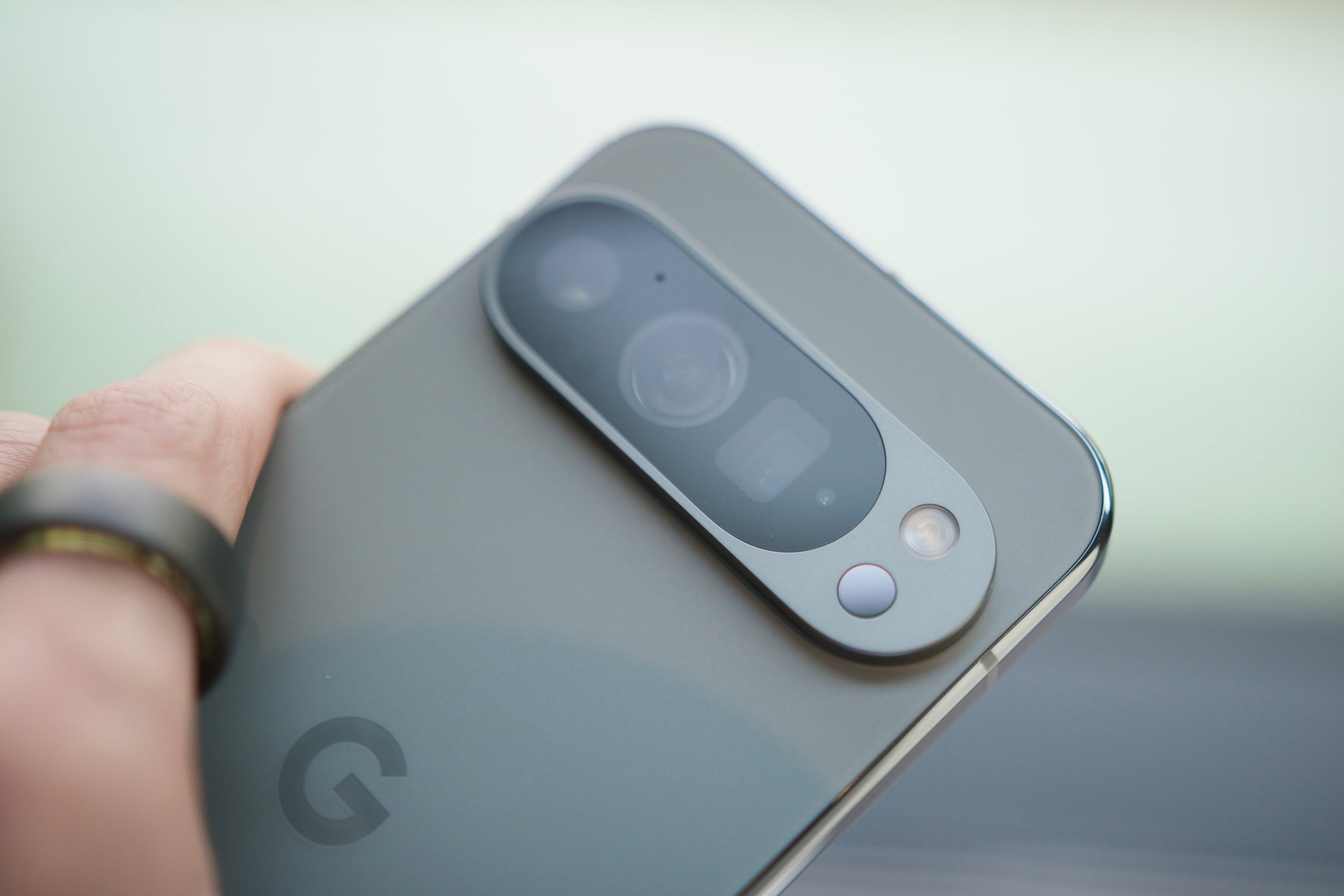 A close-up of the camera on the Google Pixel 9 Pro.