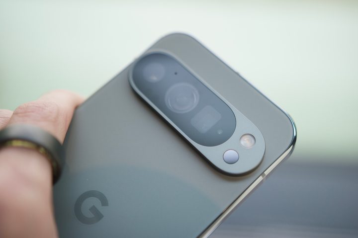 A close-up of the camera on the Google Pixel 9 Pro.
