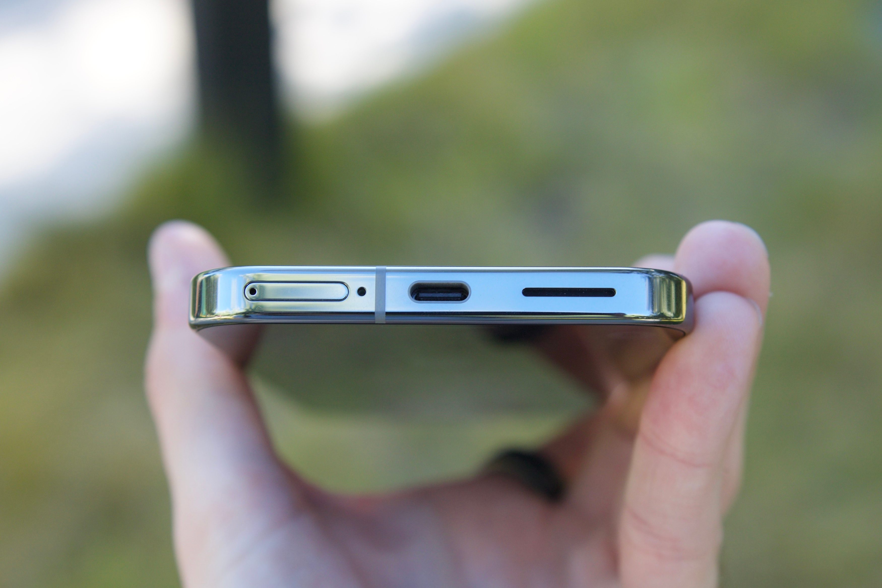 The USB-C port on the Google Pixel 9 Pro XL.