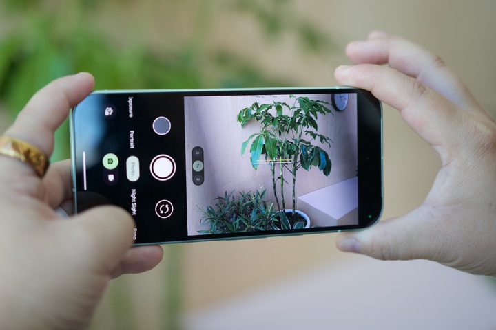 Someone holding a Pixel 9 taking a photo.
