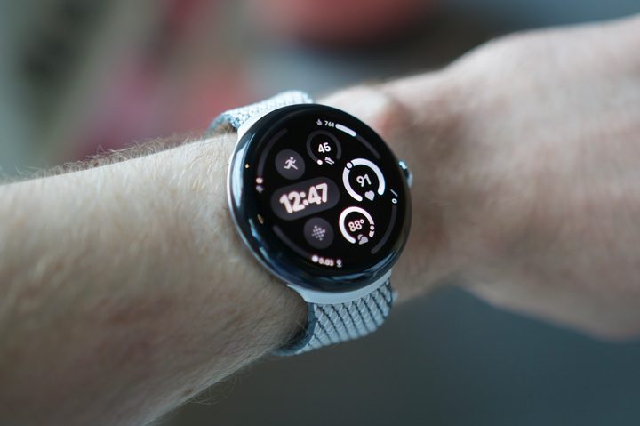 Someone wearing the Google Pixel Watch 3.