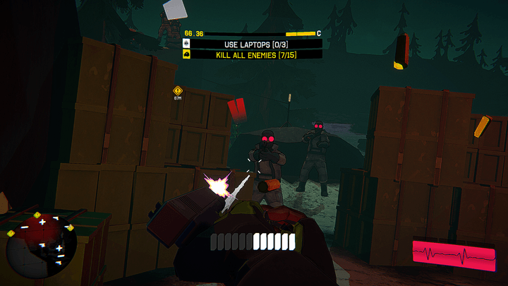 Harding has a shootout with guards in I Am Your Beast.