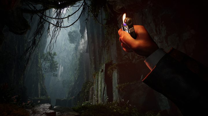 Indiana Jones holds up a lighter in Indiana Jones and the Great Circle.