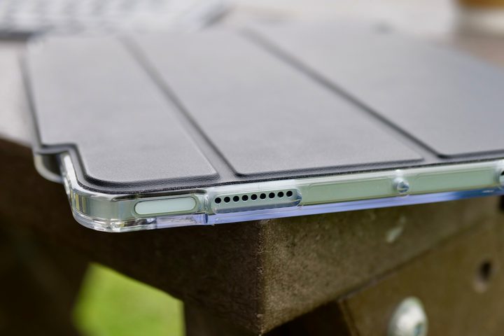 The side of the Zagg Crystal Palace folio case for the iPad Air 2024.