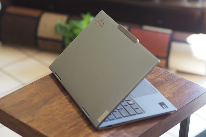 Lenovo ThinkPad X1 2-in-1 rear view showing lid and logo.