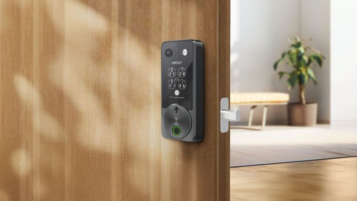 The Lockly Zeno Series installed on a door.
