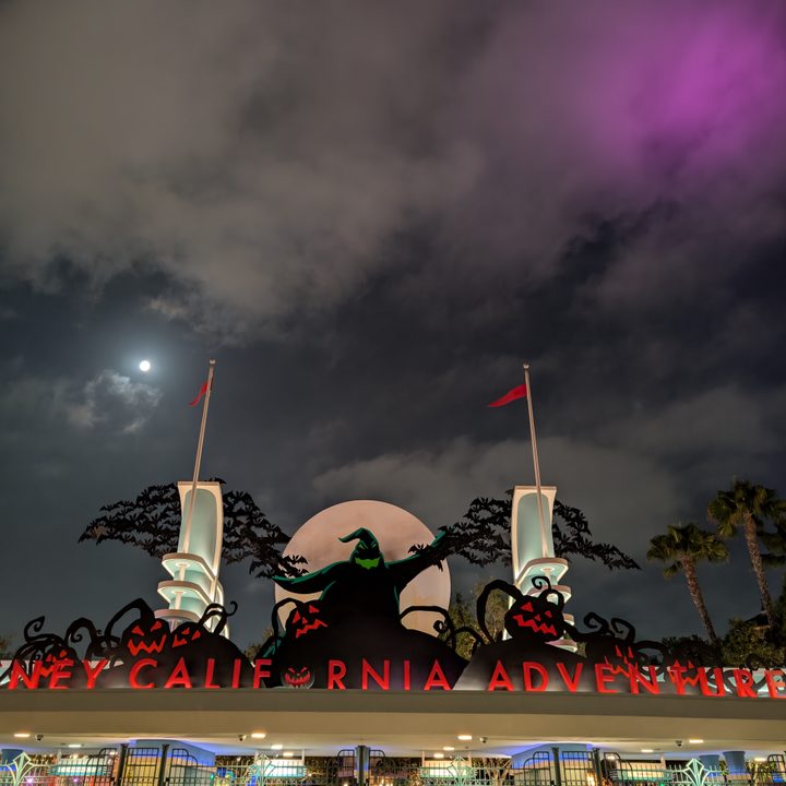 Disney California Adventure sign with Oogie Boogie taken with Google Pixel 9 Pro.
