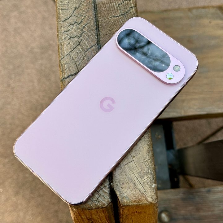 Pixel 9 Pro in Rose Quartz.