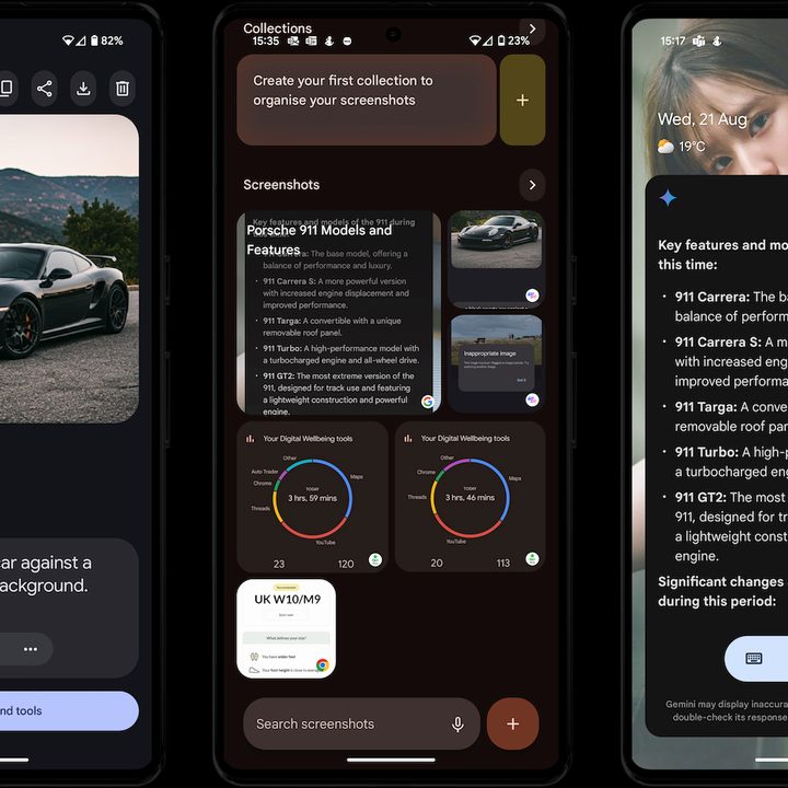 Screenshots taken from the Google Pixel 9.
