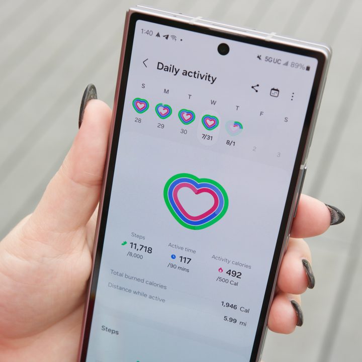 Activity tracking from the Galaxy Ring in the Samsung Health app.