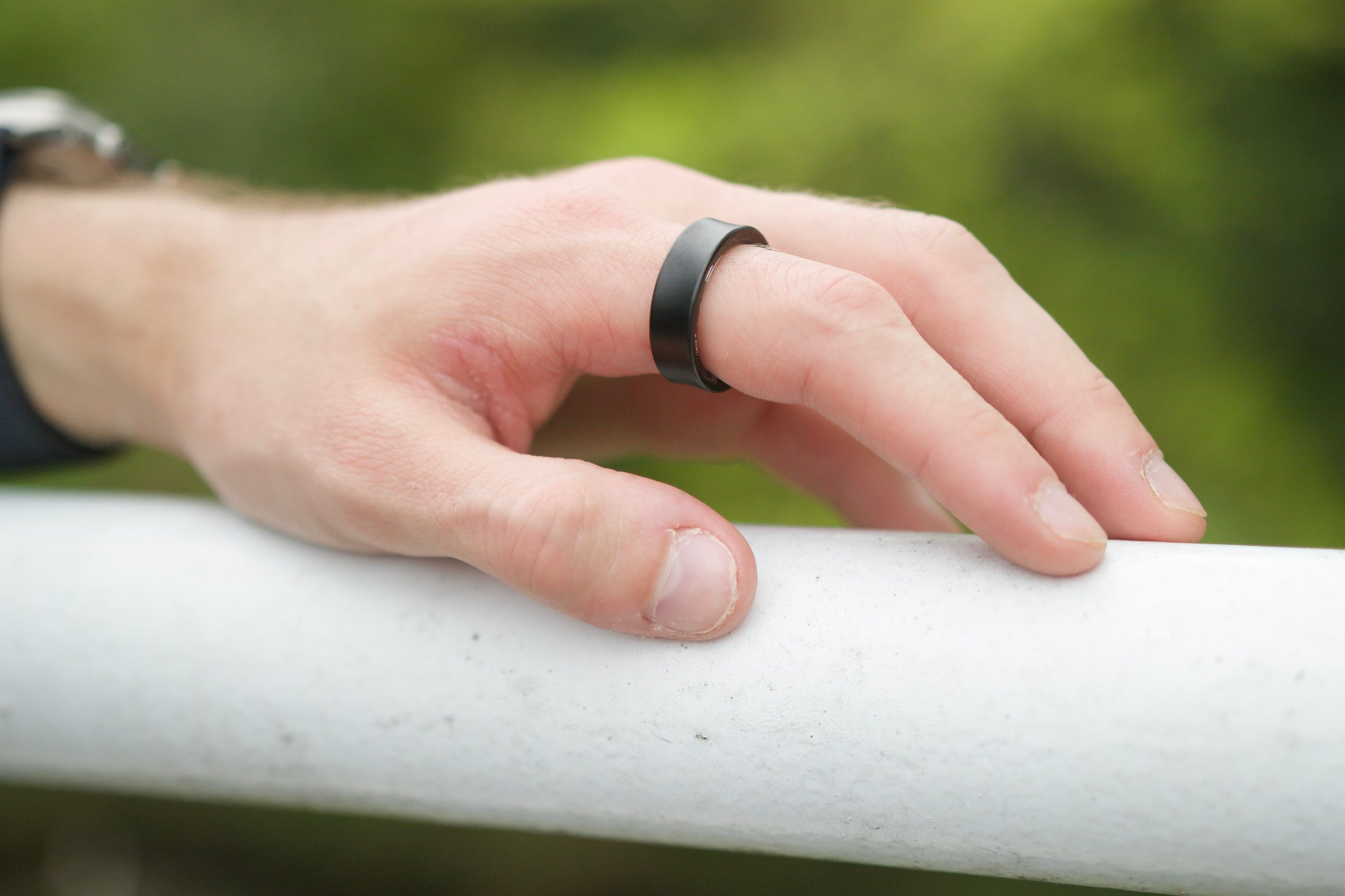 The Samsung Galaxy Ring on someone's hand.