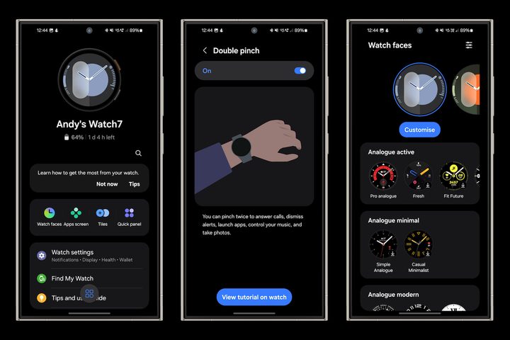 Screenshots taken from the Samsung Health app connected to the Galaxy Watch 7.