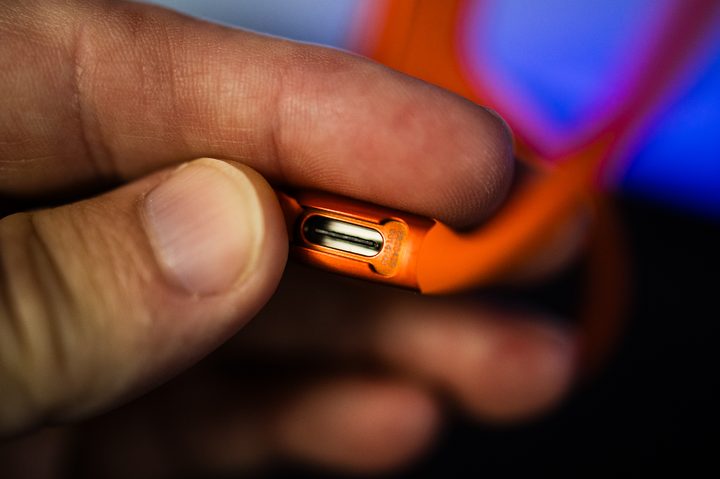 The USB-C port on the Shokz OpenRun Pro 2.