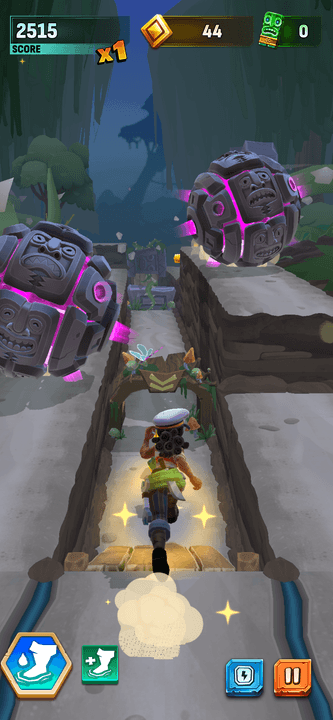 A character runs in Temple Run: Legends.