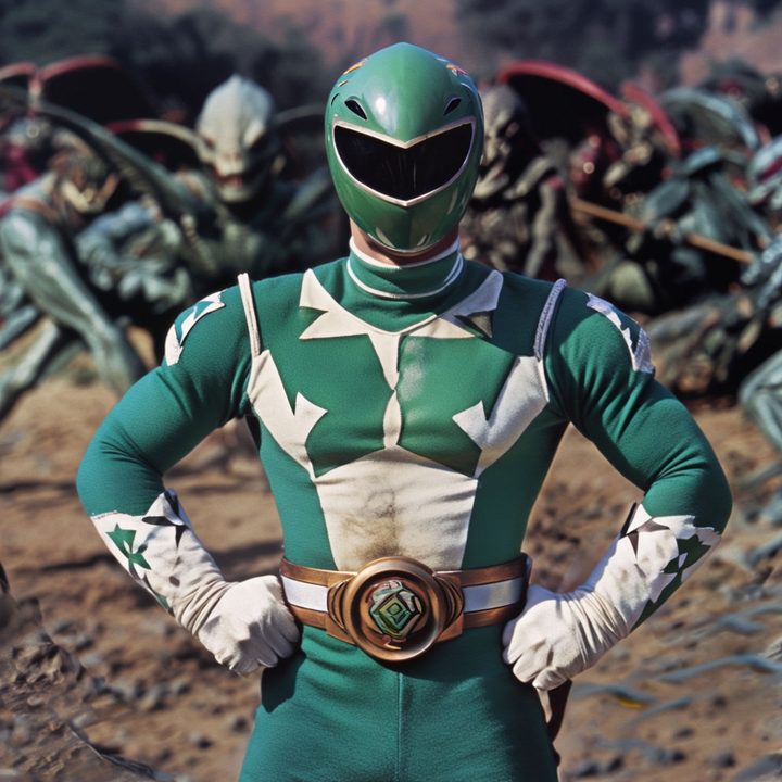 Playground AI's interpretation of the Green Power Ranger
