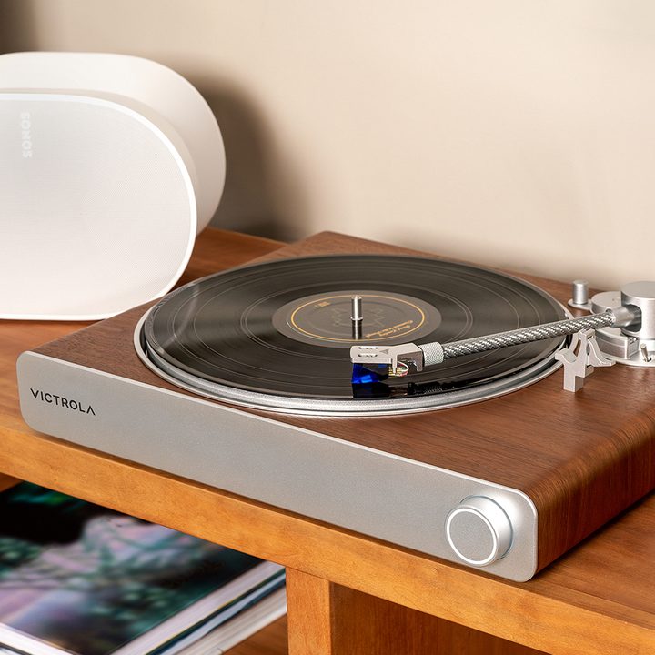 The Victrola Stream Sapphire wireless turntable.