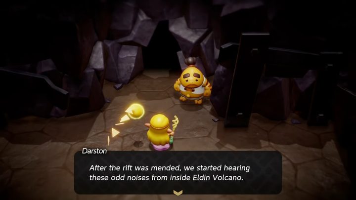 Zelda talking to a goron in Echoes of Wisdom