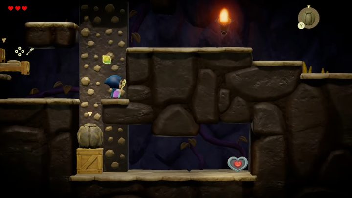 Zelda in a cave in Echoes of Wisdom.
