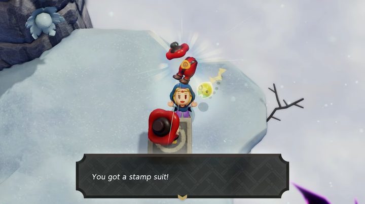 Zelda getting the stamp outfit in Echoes of Wisdom.