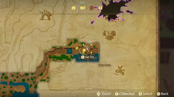 The world map in Echoes of Wisdom.