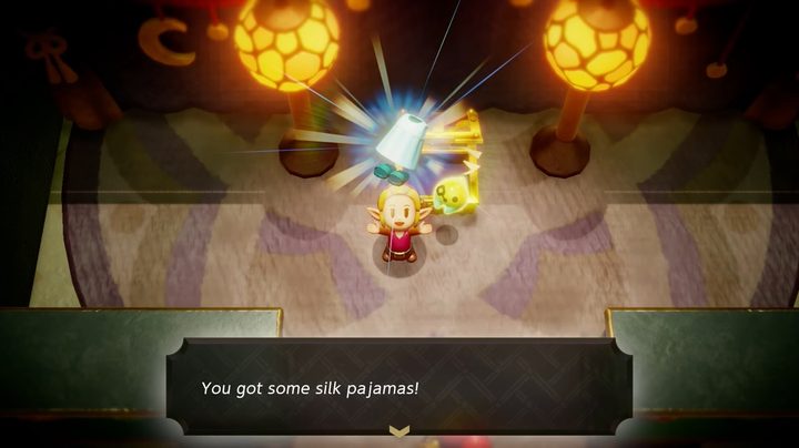 Zelda getting pajamas in Echoes of Wisdom.