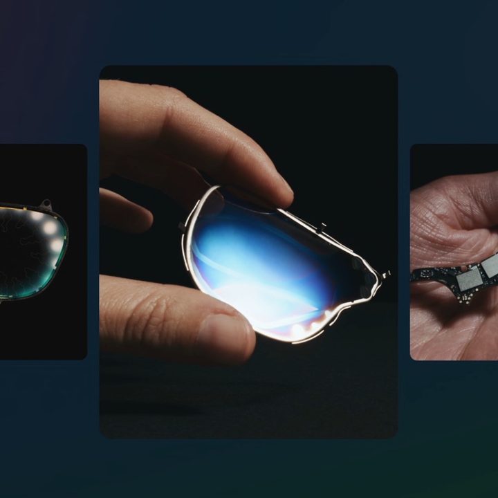 close up of Meta Orion lenses.