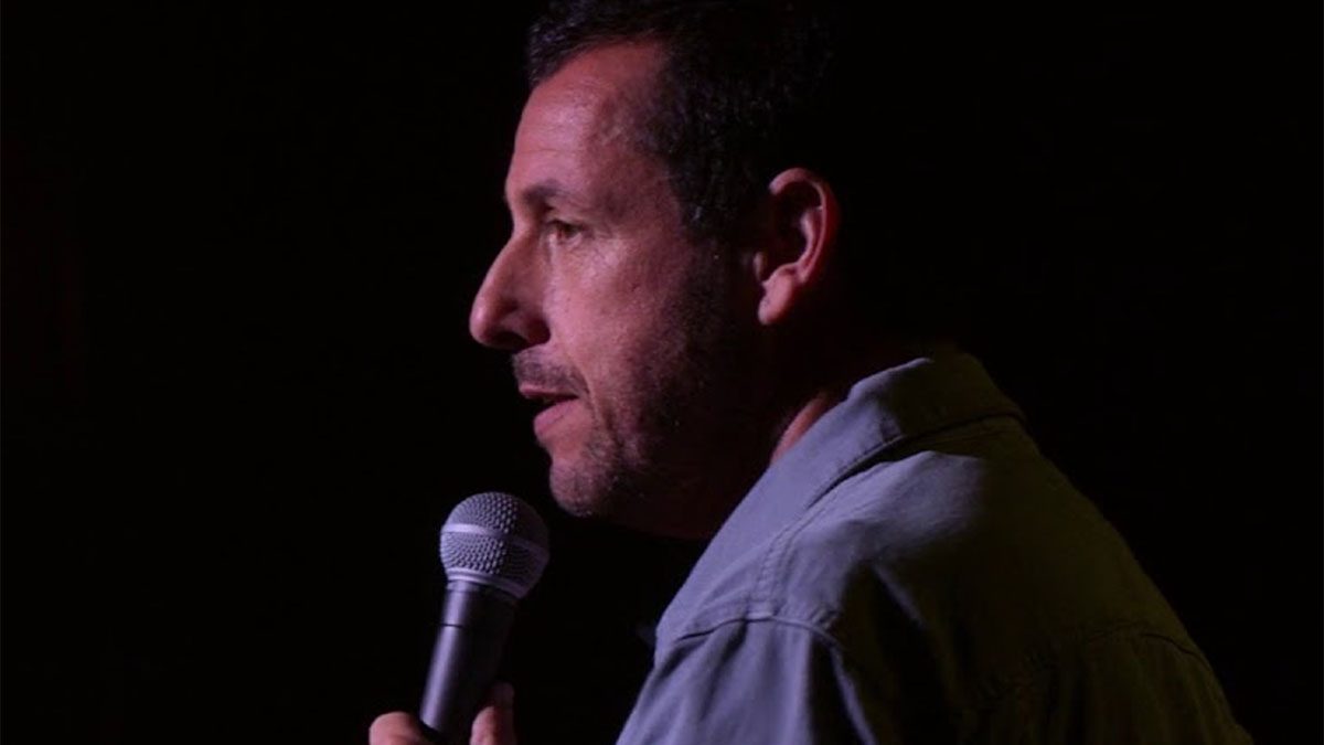 Adam Sandler on stage during his Love You special.