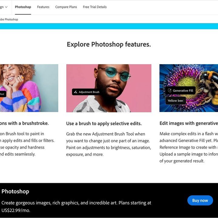 Adobe Photoshop feature page