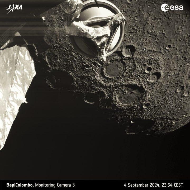 BepiColombo captures newly named Stoddart crater pillars.