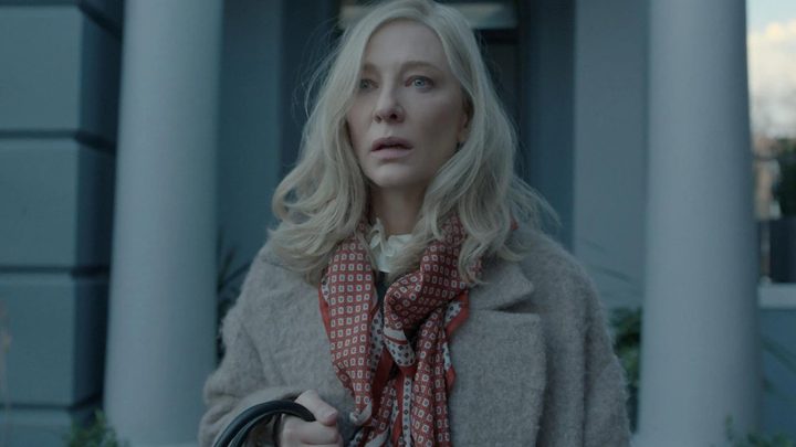 Cate Blanchett as Catherine Ravenscroft looking confused in the Apple TV+ show Disclaimer.