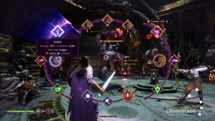 The Battle UI in Dragon Age: The Veilguard.