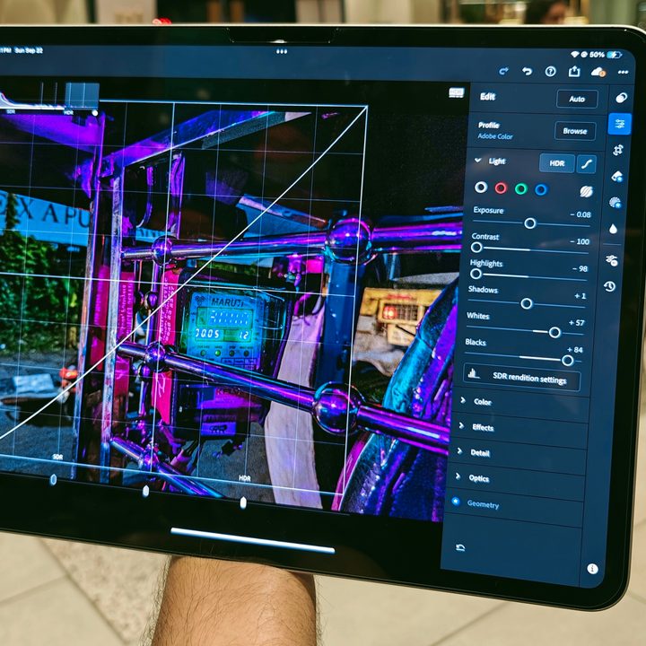 Editing Halide Process Zero images on an iPad Pro M4.