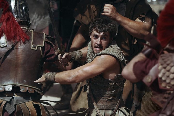 Paul Mescal fights in the middle of a brawl.